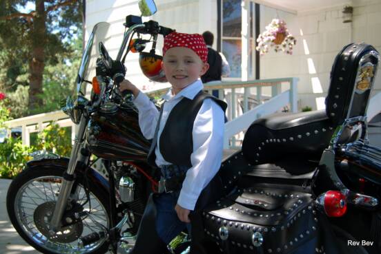 biker ring bearer and Harley Davidson