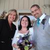 Portland Oregon backyard wedding. Teal and purple. small wedding. Radiant Touch wedding minister.