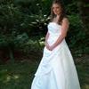 strapless A line gown