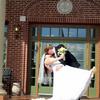wedding photo bride dip and kiss at Grand Lodge