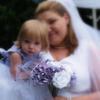 lavender flowers bride and baby