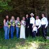 bridesmaids in jeans and halter tops