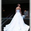 back view of bridal gown train