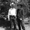 Father & Son. Cowboy style wedding. Country setting in Richmond Washington. Groom in black cowboy hat. Oregon & Washington wedding minister