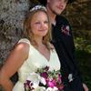 photo of bride and groom, country western wedding outdoors. photos by www.theradianttouch.com