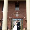 Bride and groom photo in front of McMinamens Grand Lodge in Oregon wedding by The Radiant Touch