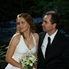 Bride and groom photo in the woods