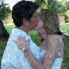 wedding kiss. painterly effect.
